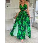 Vestido Longo com Estampado Floral e Costas Nuas - Veron&Co