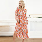 Vestido Longo com Estampado e Folhos - Veron&Co