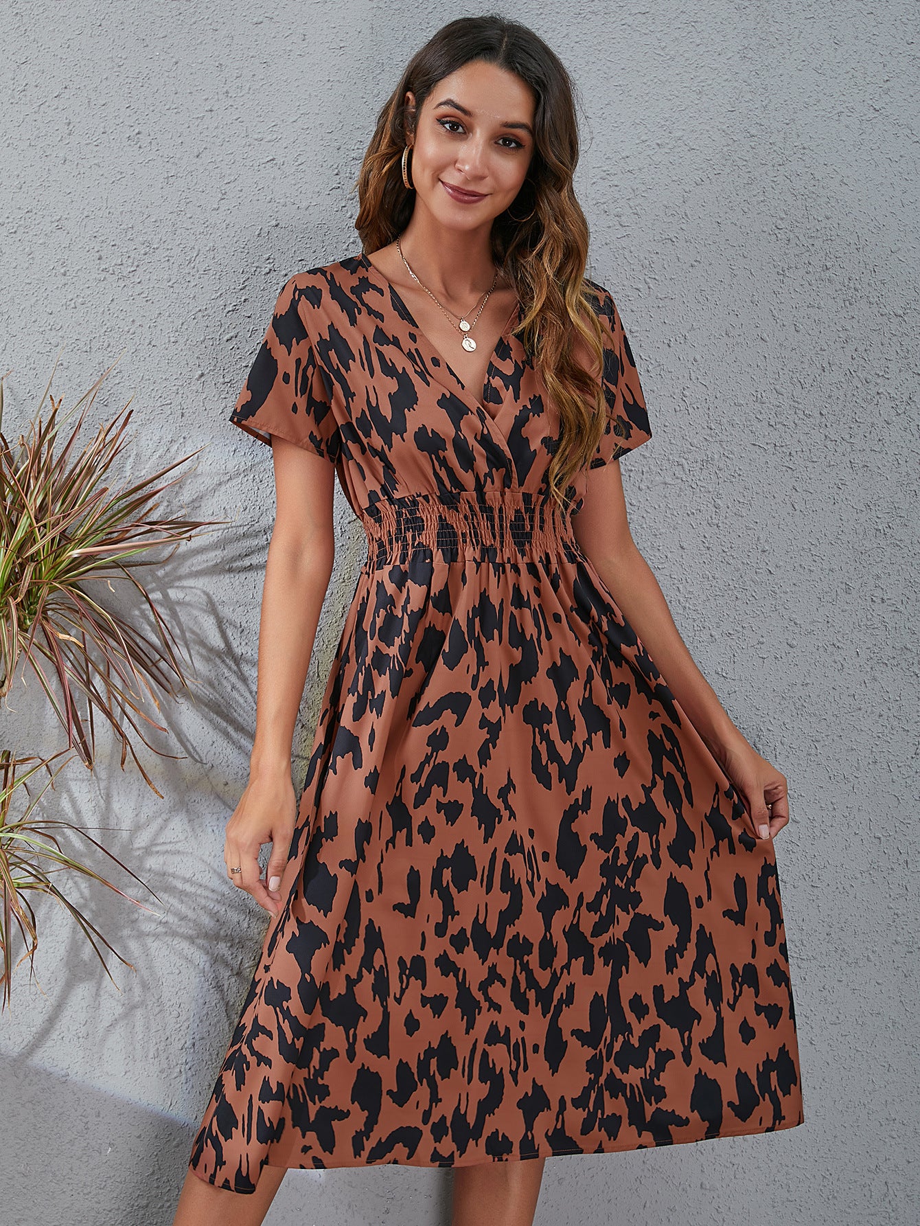 Vestido com Estampado Floral e Estampado - Veron&Co