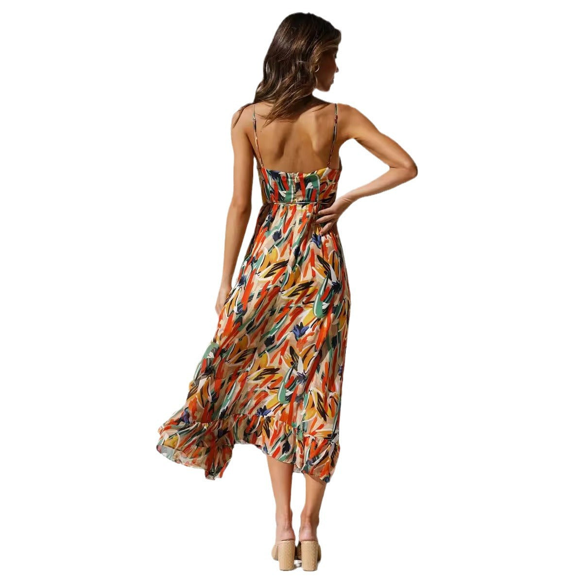 Vestido com Estampado e Folhos - Veron&Co