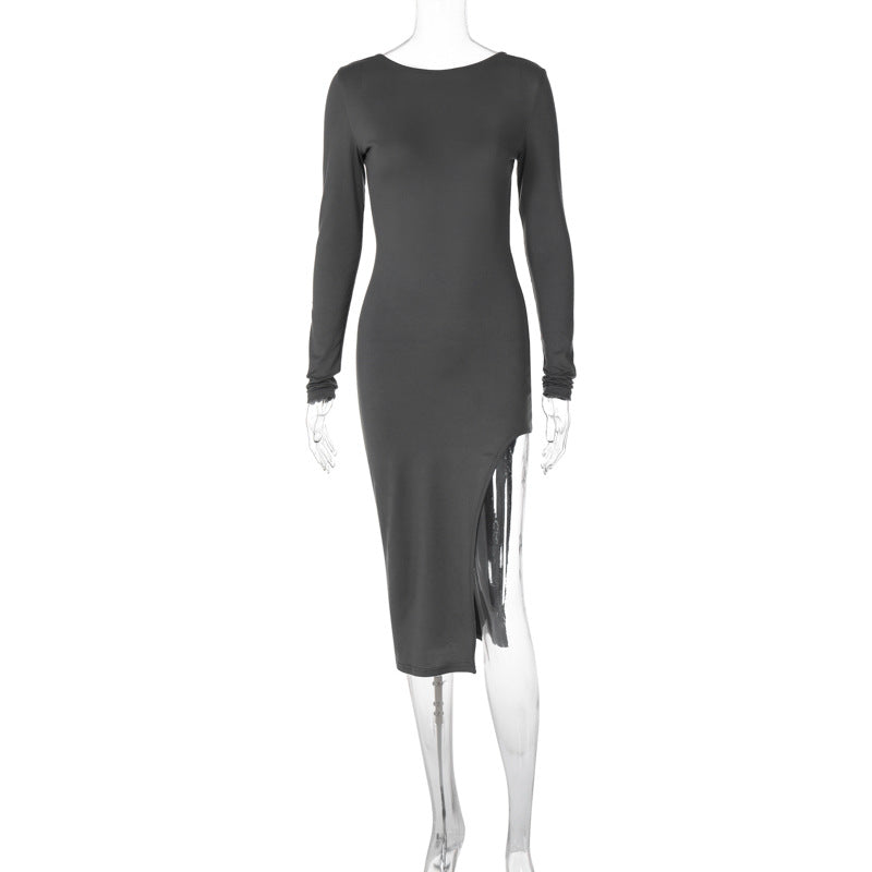 Vestido com Costas Nuas e Abertura Lateral - Veron&Co
