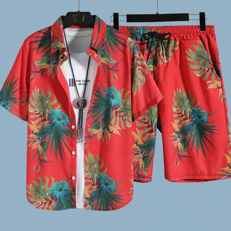 Conjunto Havaiano Floral (Camisa + Calção)