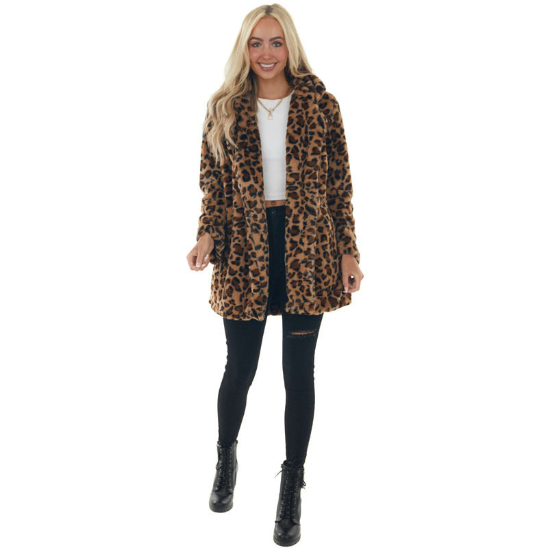 Casaco Pelo Sintético Animal Print
