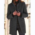 Retro High-Neck Wool Coat