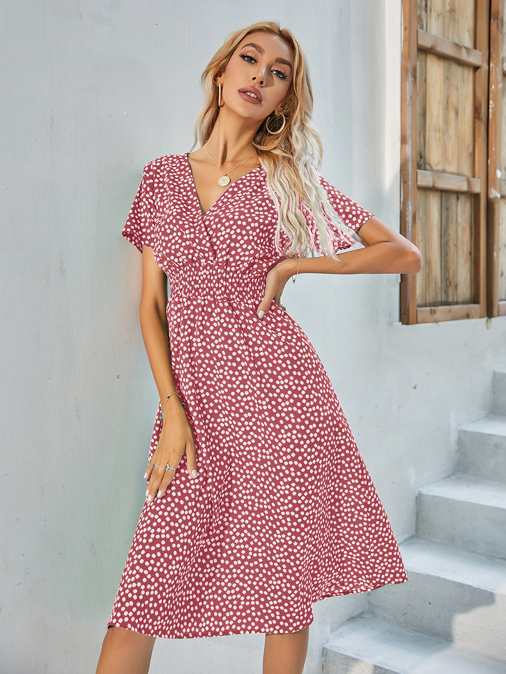 Vestido com Estampado Floral e Estampado - Veron&Co