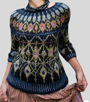 Two-Tone Round-Neck Sweater