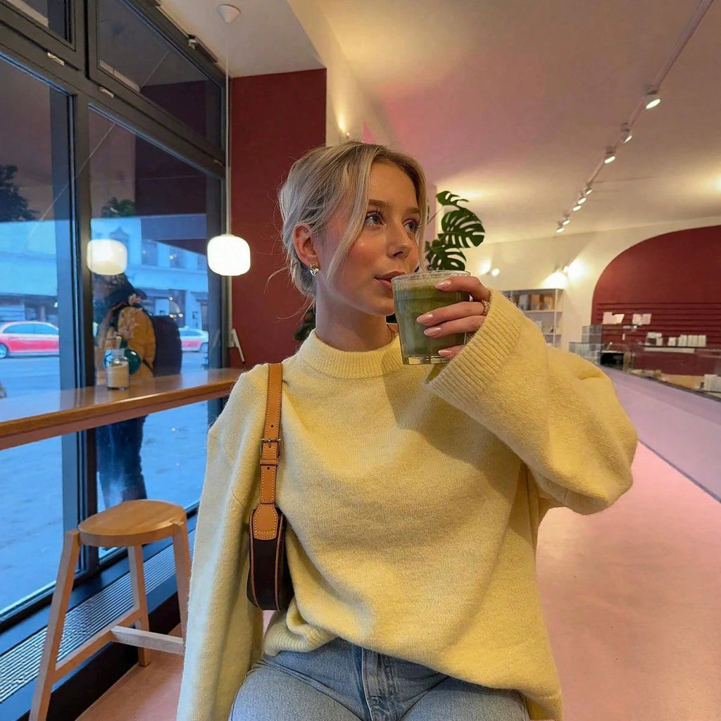 Light Yellow Round-Neck Sweater