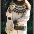 Two-Tone Round-Neck Sweater