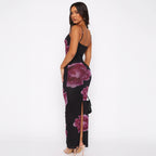 Vestido em Tule com Estampado e Costas Nuas - Veron&Co