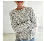 Two-Tone Round-Neck Sweater