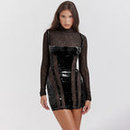 Vestido em Veludo com Alças Finas - Veron&Co