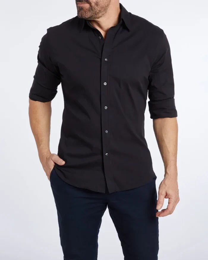 Camisa Oxford com Fecho Oculto Veron&Co, vista lateral
