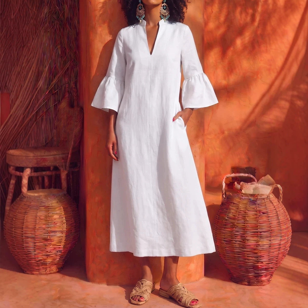 Vestido com Folhos - Veron&Co