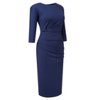 Vestido com Pregas e Efeito Envolvente - Veron&Co