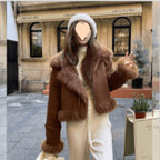 Green Fur Motorcycle Jacket