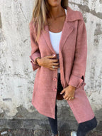 Midi Coat with Lapels and Pockets
