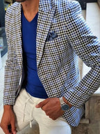 Blazer Casual Xadrez Estampado