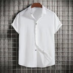Camisa Solta em Algodão e Linho de Manga Curta Veron&Co, imagem de conjunto
