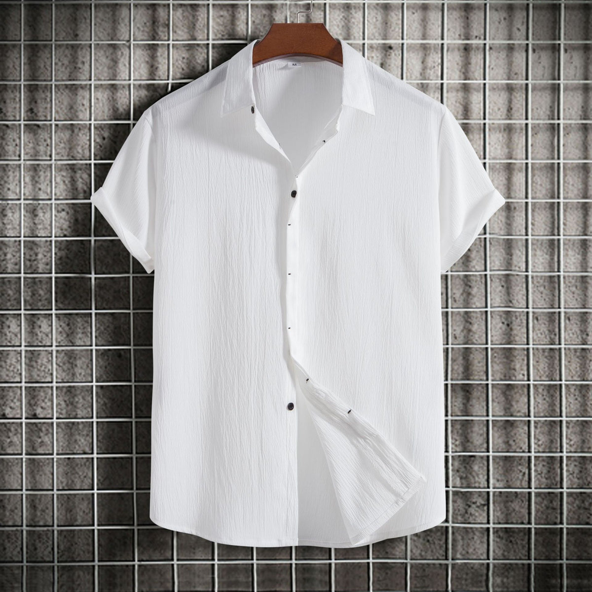 Camisa Solta em Algodão e Linho de Manga Curta Veron&Co, imagem de conjunto