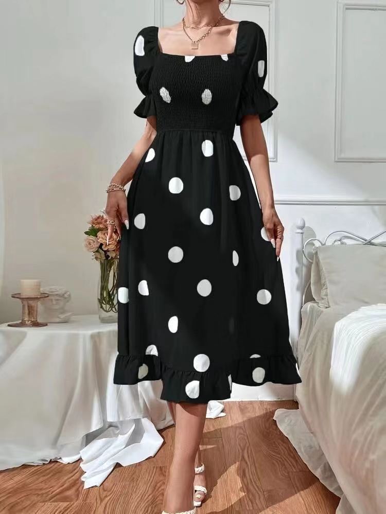Vestido com Poás e Folhos - Veron&Co