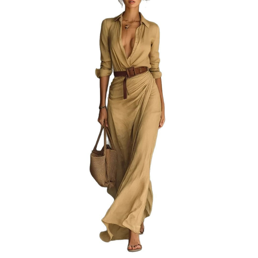 Vestido com Corte Assimétrico e Pregas - Veron&Co