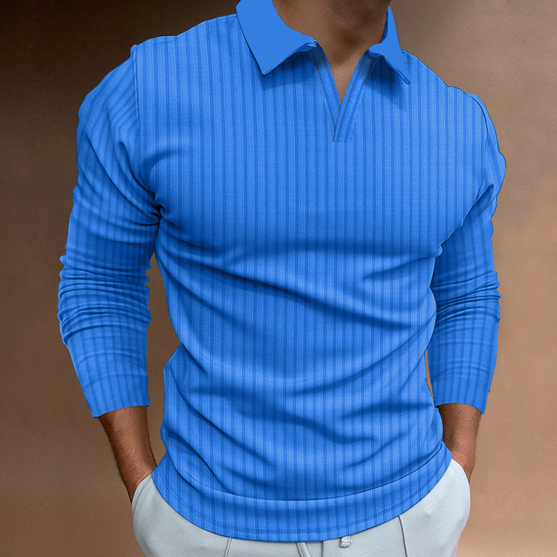Polo Gola Alta às Riscas Verticais Veron&Co, detalhe final