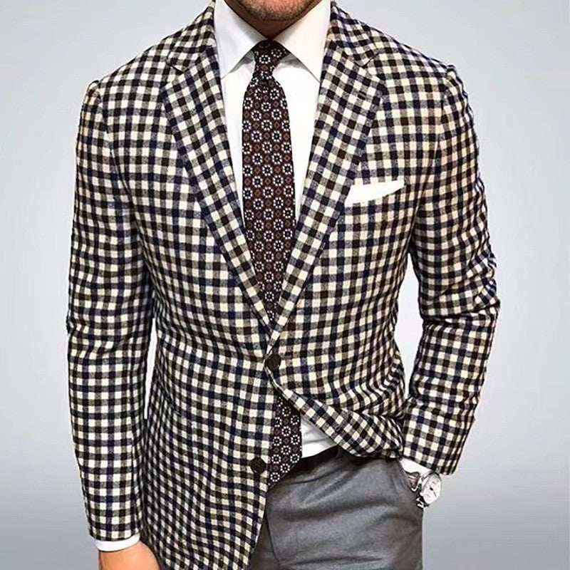 Blazer Casual Xadrez Estampado