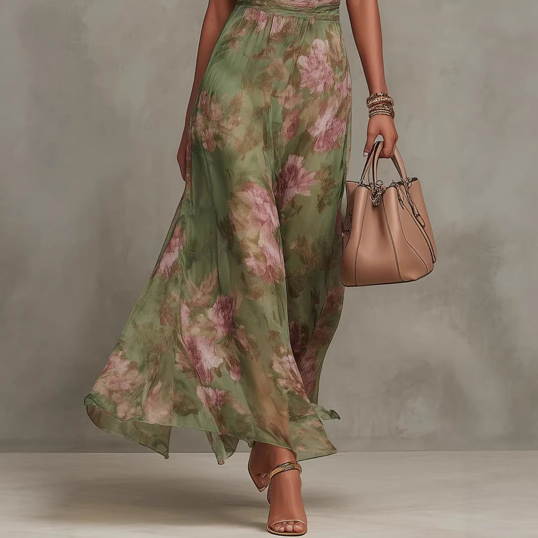 Vestido Longo em Tule com Pregas e Corte Justo - Veron&Co