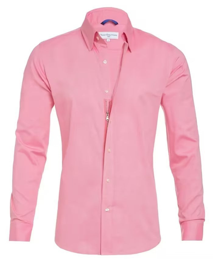 Camisa Oxford com Fecho Oculto Veron&Co, ângulo alternativo