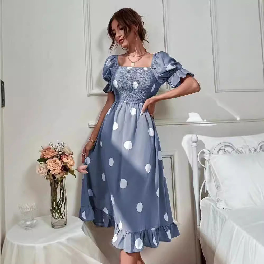 Vestido com Poás e Folhos - Veron&Co