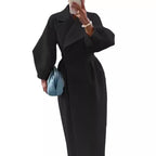 Long Coat with Puff Sleeves and Lapels