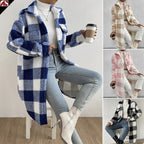 Plaid Teddy Coat with Lapels