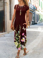 Vestido com Estampado e Decote Redondo - Veron&Co