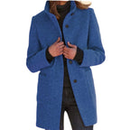 Retro High-Neck Wool Coat