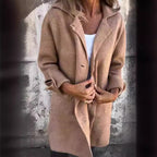 Midi Coat with Lapels and Pockets