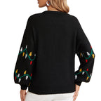 Loose-Knit Sweater with Festive Pattern