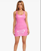Vestido em Pele com Decote Redondo - Veron&Co