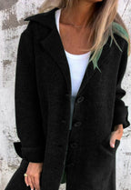 Midi Coat with Lapels and Pockets