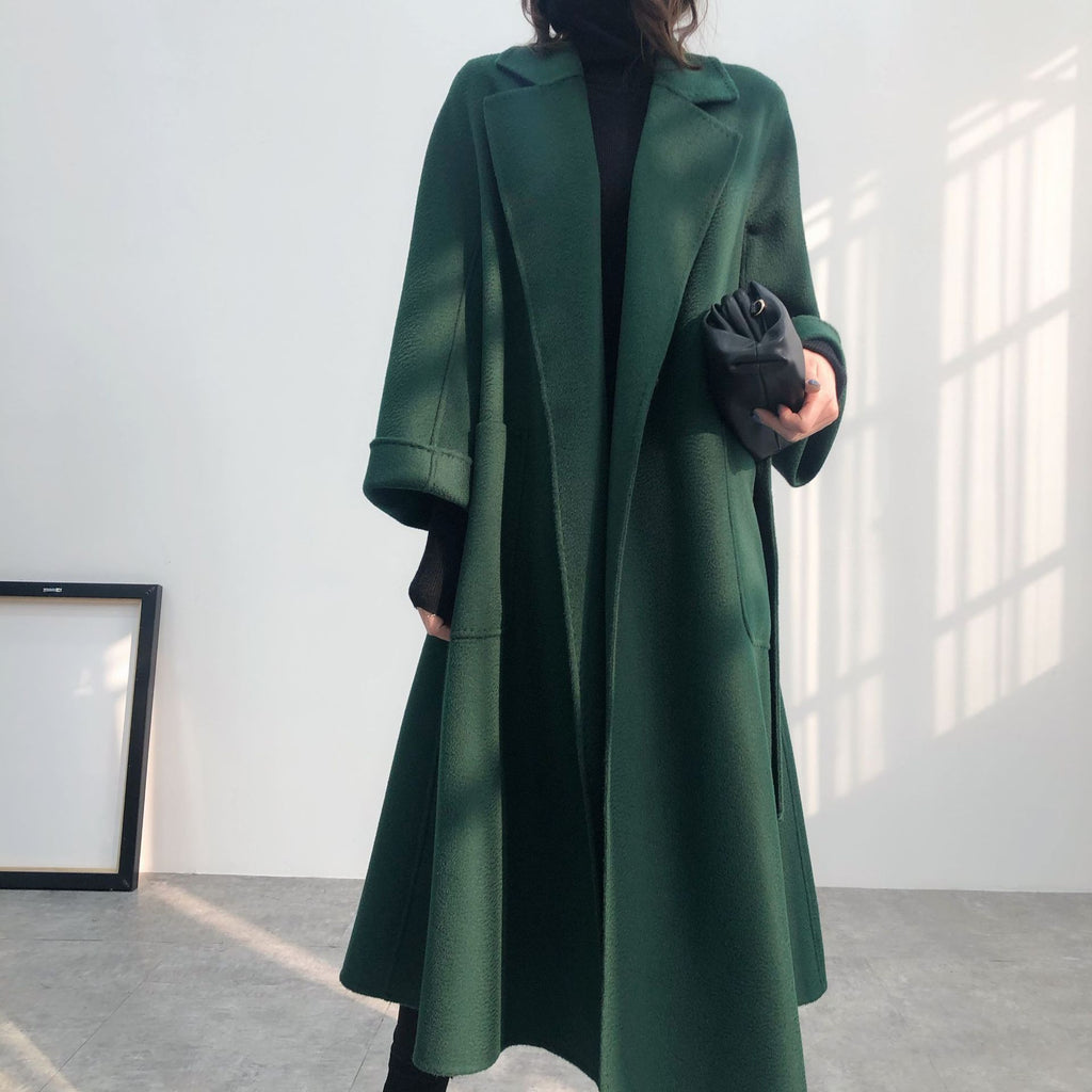 Cashmere Midi Coat with Bow