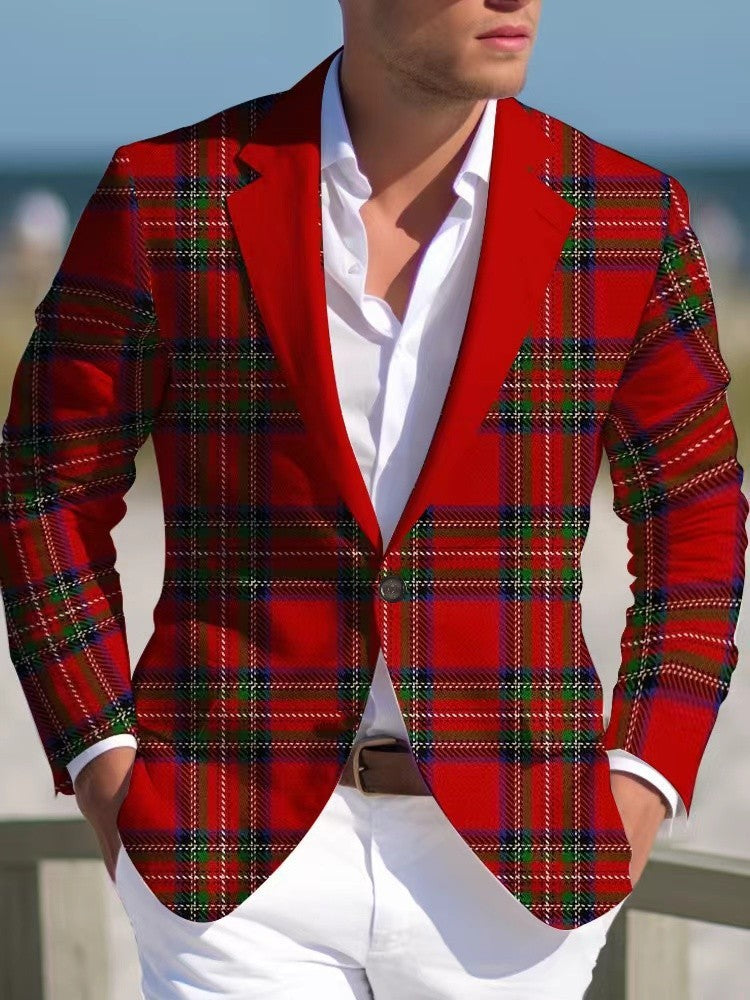 Blazer Casual Xadrez Estampado