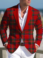 Blazer Casual Xadrez Estampado