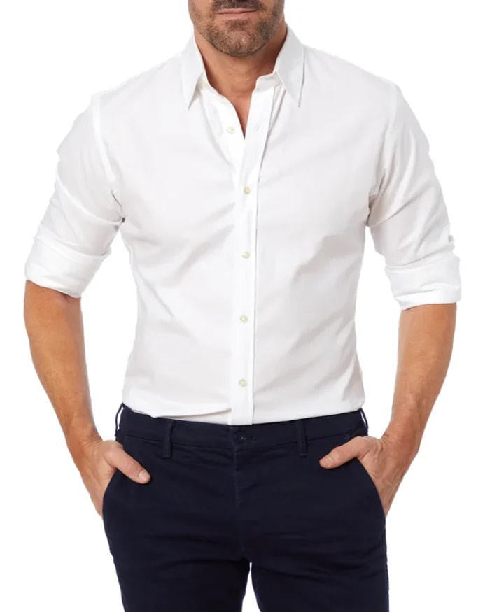 Camisa Oxford com Fecho Oculto Veron&Co, detalhe do tecido