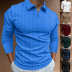 Polo Gola Alta às Riscas Verticais Veron&Co, detalhe da gola