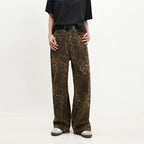 Animal-Print Straight-Leg Jeans
