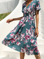 Vestido com Estampado Floral e Estampado - Veron&Co