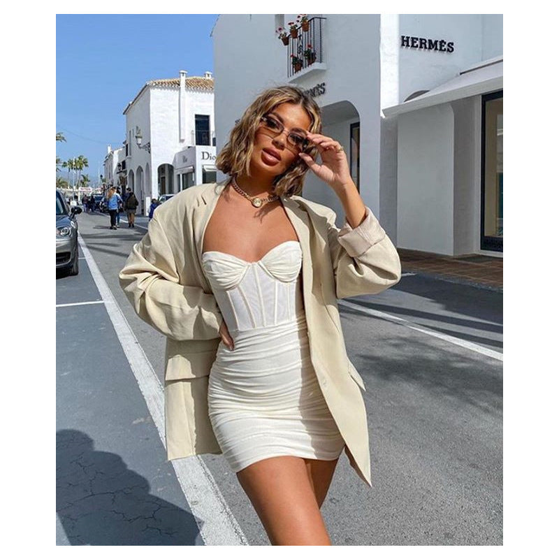 Vestido em Tule com Pregas e Costas Nuas - Veron&Co