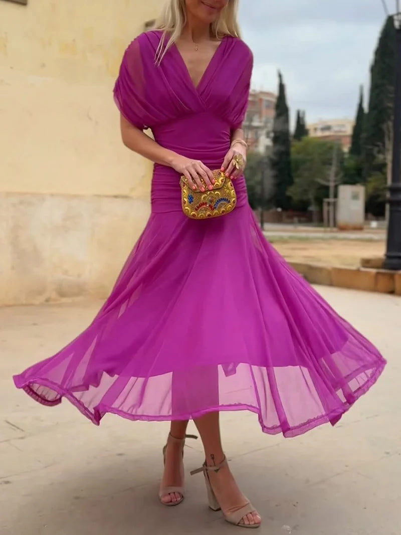 Vestido em Tule com Estampado - Veron&Co