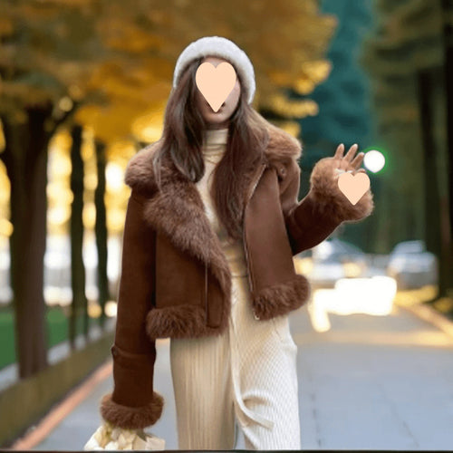 Green Fur Motorcycle Jacket