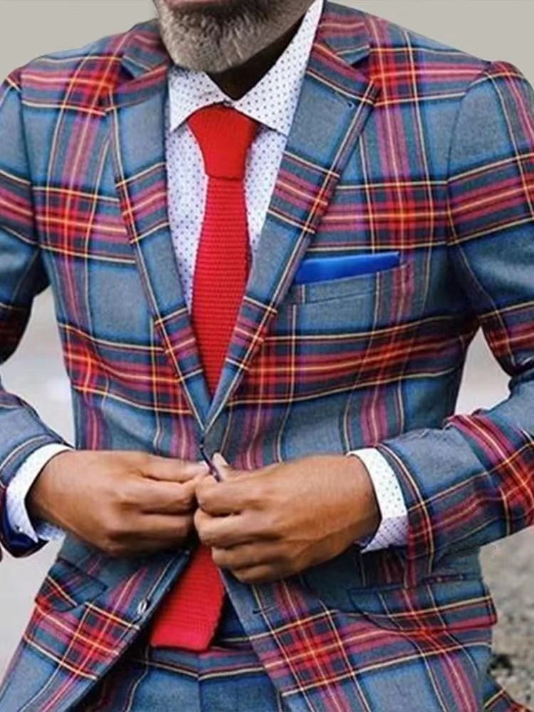 Blazer Casual Xadrez Estampado