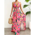 Vestido Longo com Estampado Floral e Costas Nuas - Veron&Co